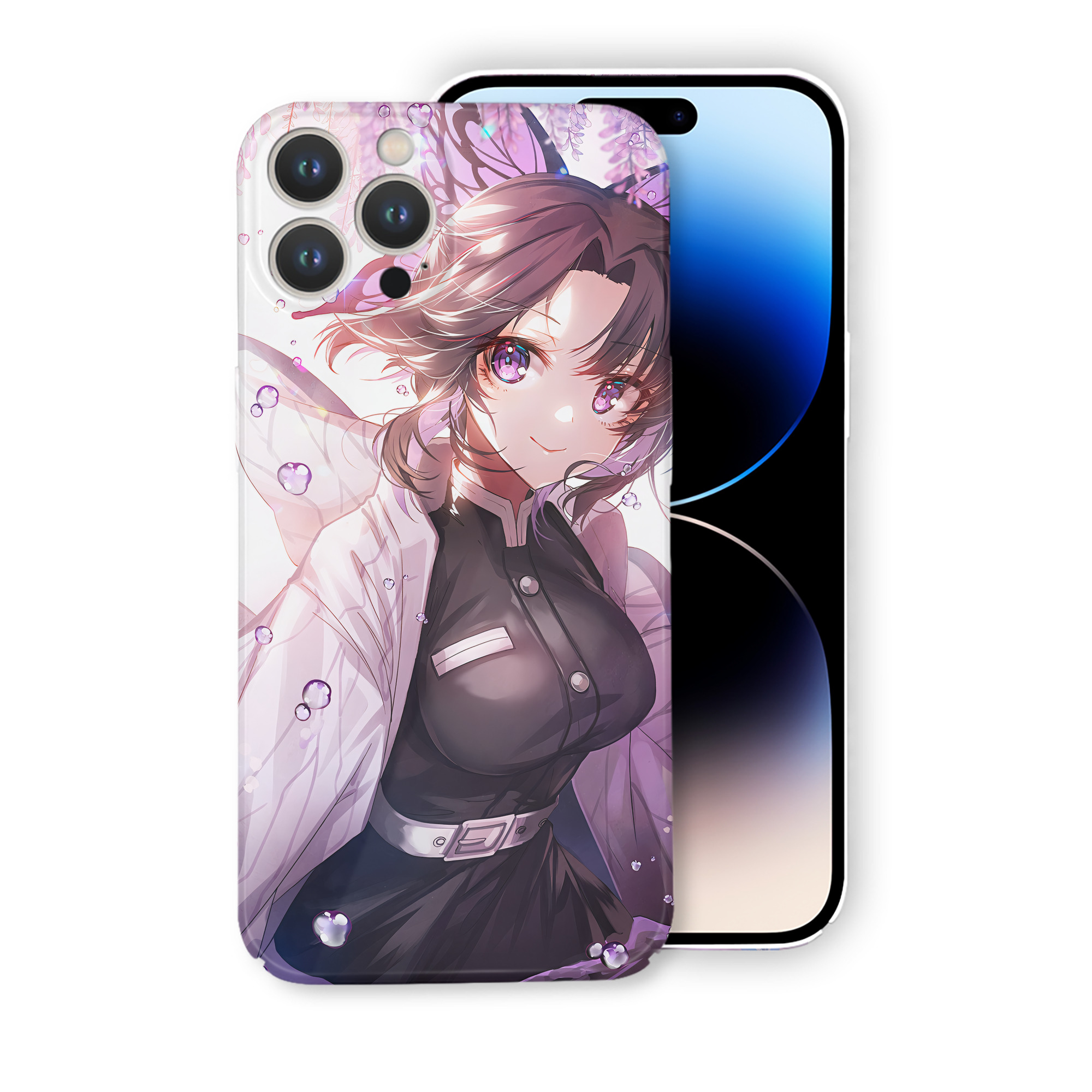 （画像用） 鬼滅の刃（きめつのやいば）蟲柱-胡蝶 しのぶ／こちょう しのぶ Kochou Shinobu 【iPhone 14シリーズ対応】ハードケース